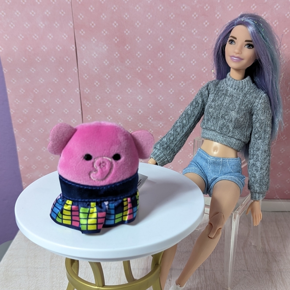 Squishville pink elephant with skirt 2" Stuffed Animal Squishmallow